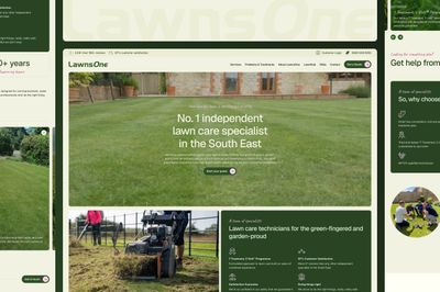 Website layout of LawnsOne website.
